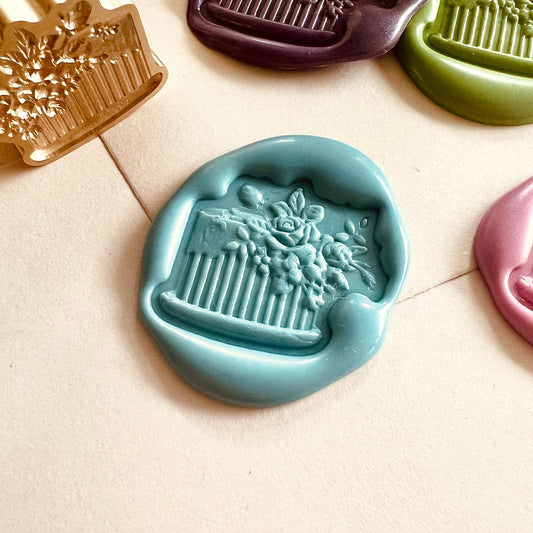 Flower Cake Wax Seal Stamp size 26x22 mm