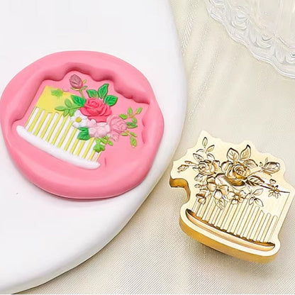 Flower Cake Wax Seal Stamp size 26x22 mm