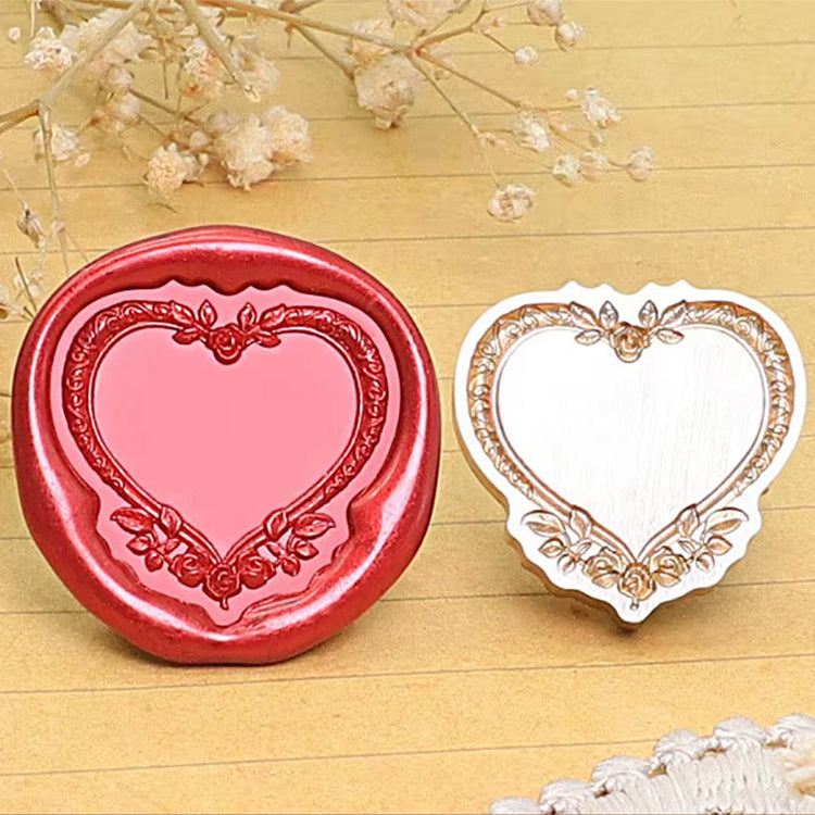 Heart Frame Wax Seal Stamp size 26 x 27mm.