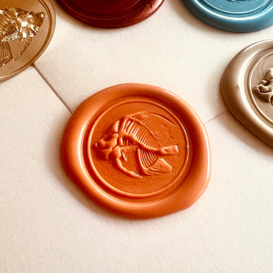 Fish Fossil Wax Seal Stamp – 25mm Brass Stamp