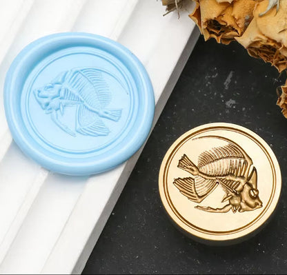Fish Fossil Wax Seal Stamp – 25mm Brass Stamp