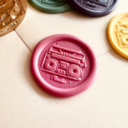 Vintage Boom Box Radio Wax Seal Stamp size 25mm