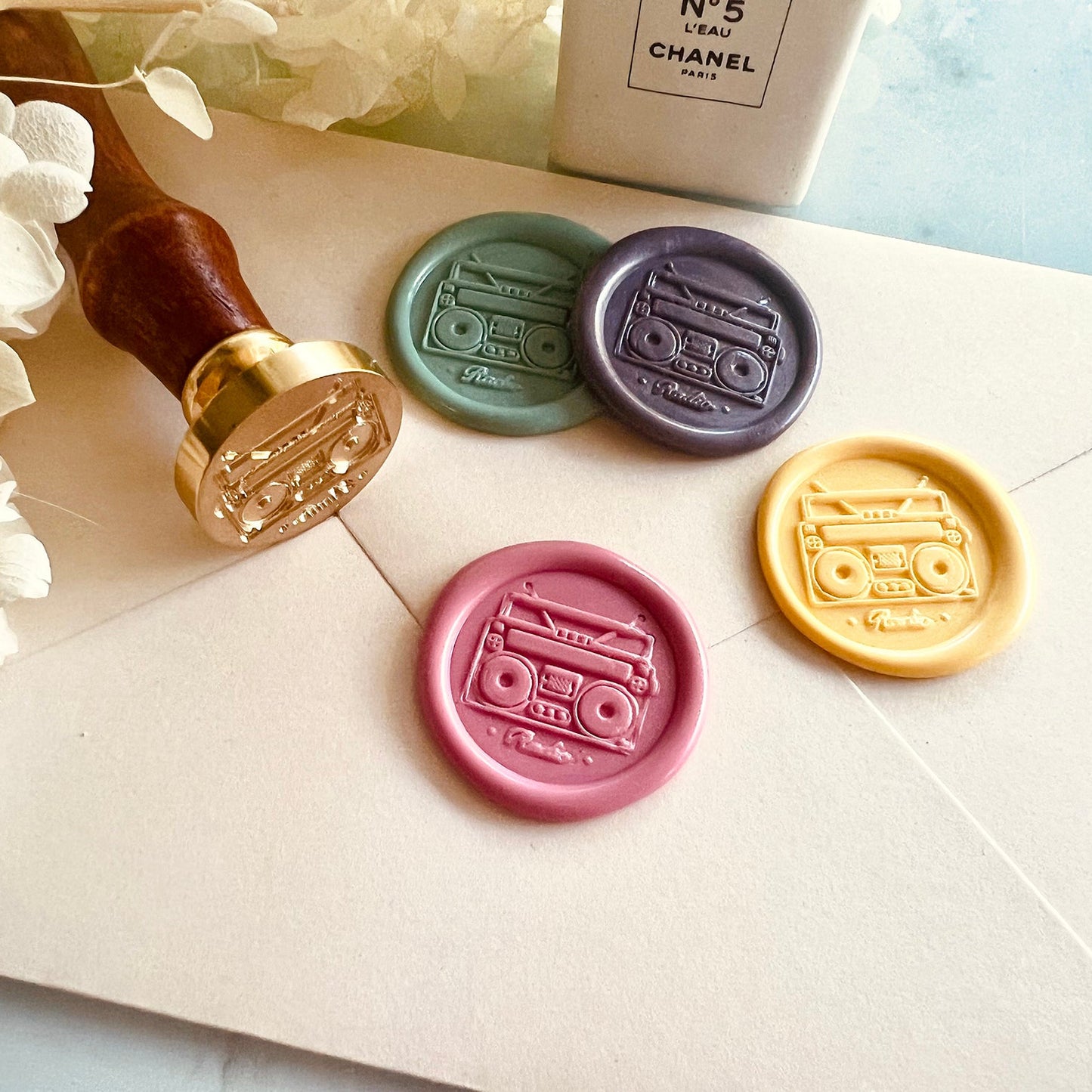 Vintage Boom Box Radio Wax Seal Stamp size 25mm