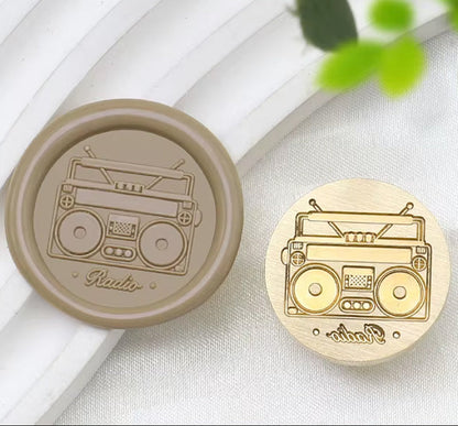 Vintage Boom Box Radio Wax Seal Stamp size 25mm