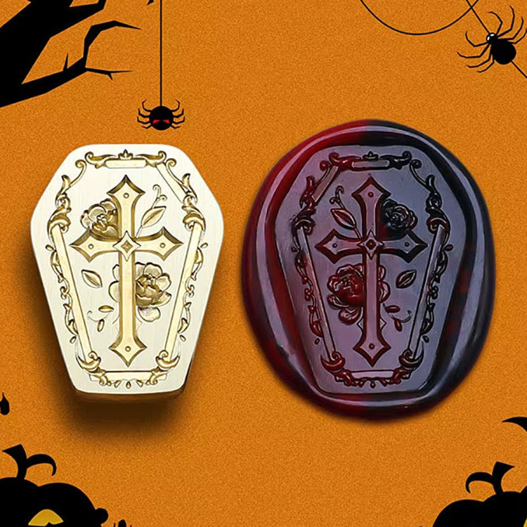 Coffin Cross Wax Seal Stamp 28x21mm – Gothic Rose Cross
