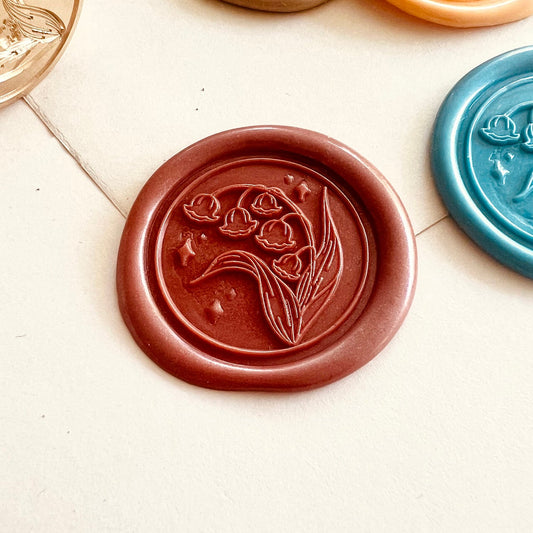 Lily of the Valley Brass Wax Seal Stamp size 25mm