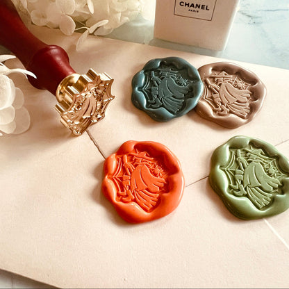 Flying Witch Halloween Wax Seal Stamp – Brass 27x29 mm