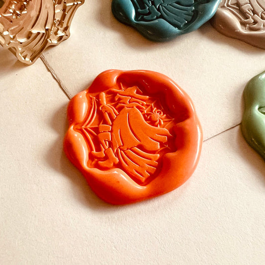 Flying Witch Halloween Wax Seal Stamp – Brass 27x29 mm