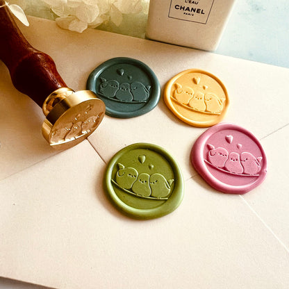 Birds on Branch Wax Seal Stamp size 25mm