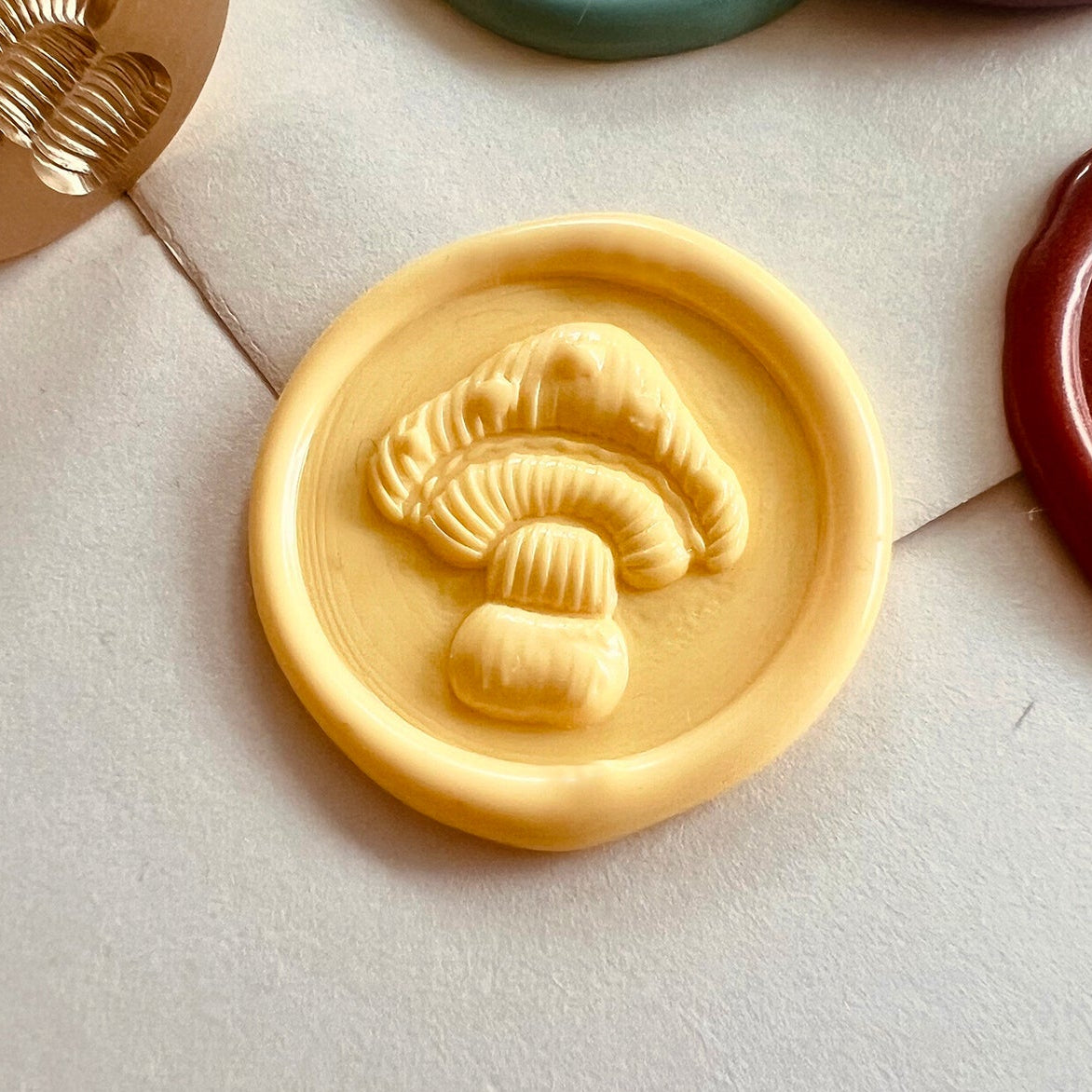 Knitted Mushroom Wax Seal Stamp size 25mm