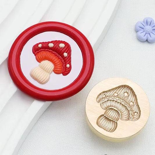 Knitted Mushroom Wax Seal Stamp size 25mm