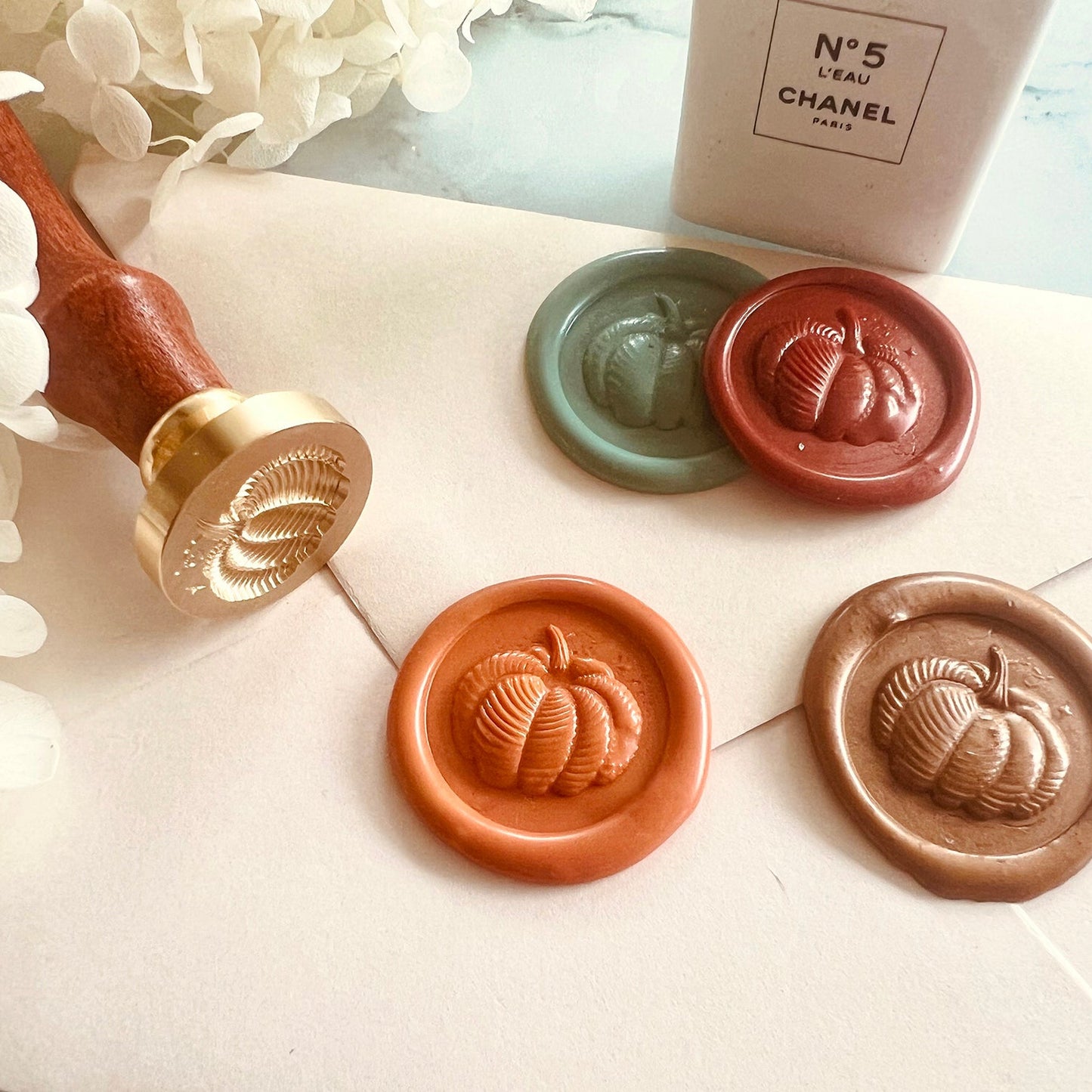 Knitted Pumpkin Wax Seal Stamp size 25mm