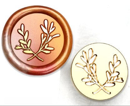 Elegant Botanical Wax Seal Stamp size 25mm