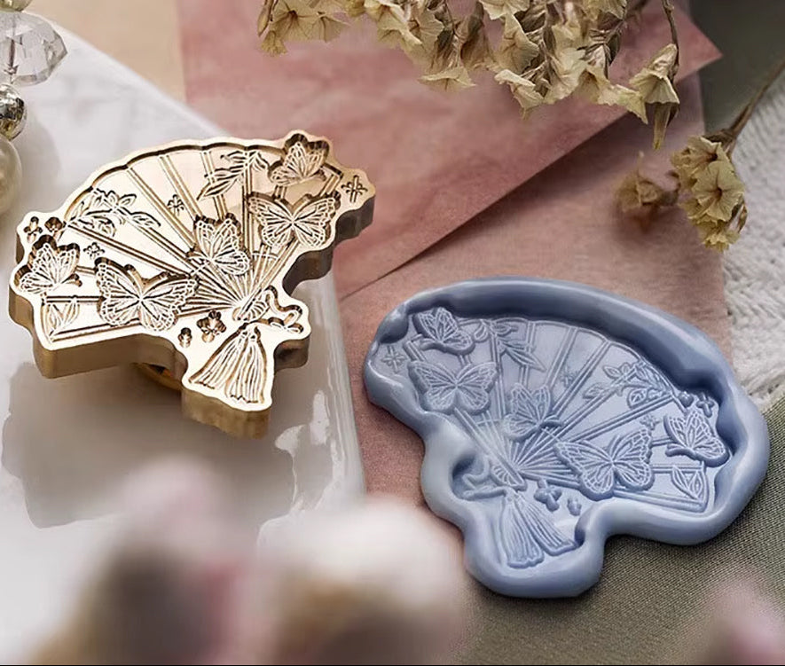 Fan and Butterfly Wax Seal Stamp size 40x30 mm