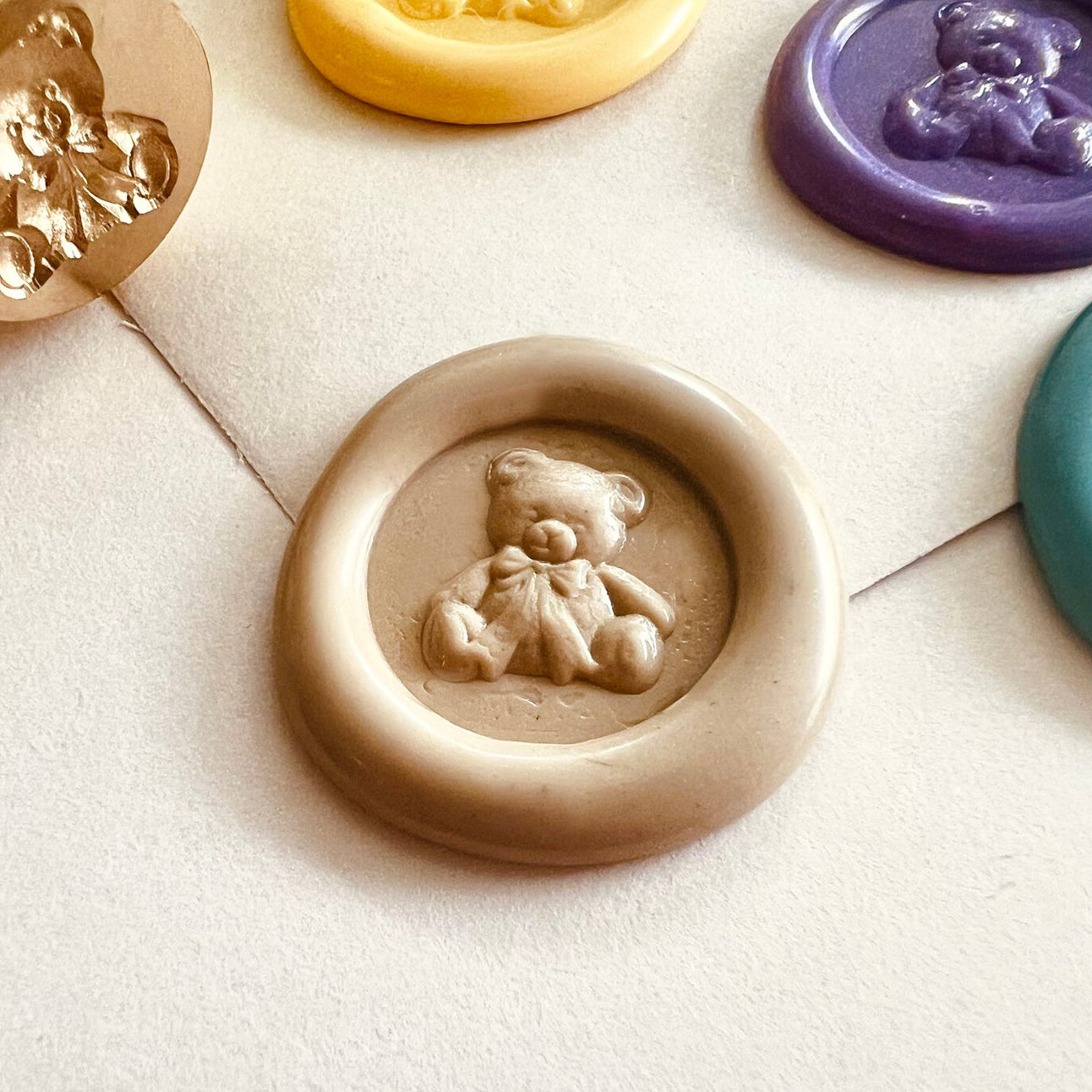 Mini Teddy Bear Wax Seal Stamp | Brass Wax Stamp size 15mm