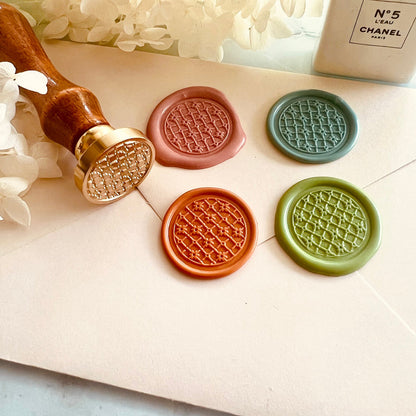 Floral Lattice Wax Seal Stamp 25mm – Cute Flower Pattern
