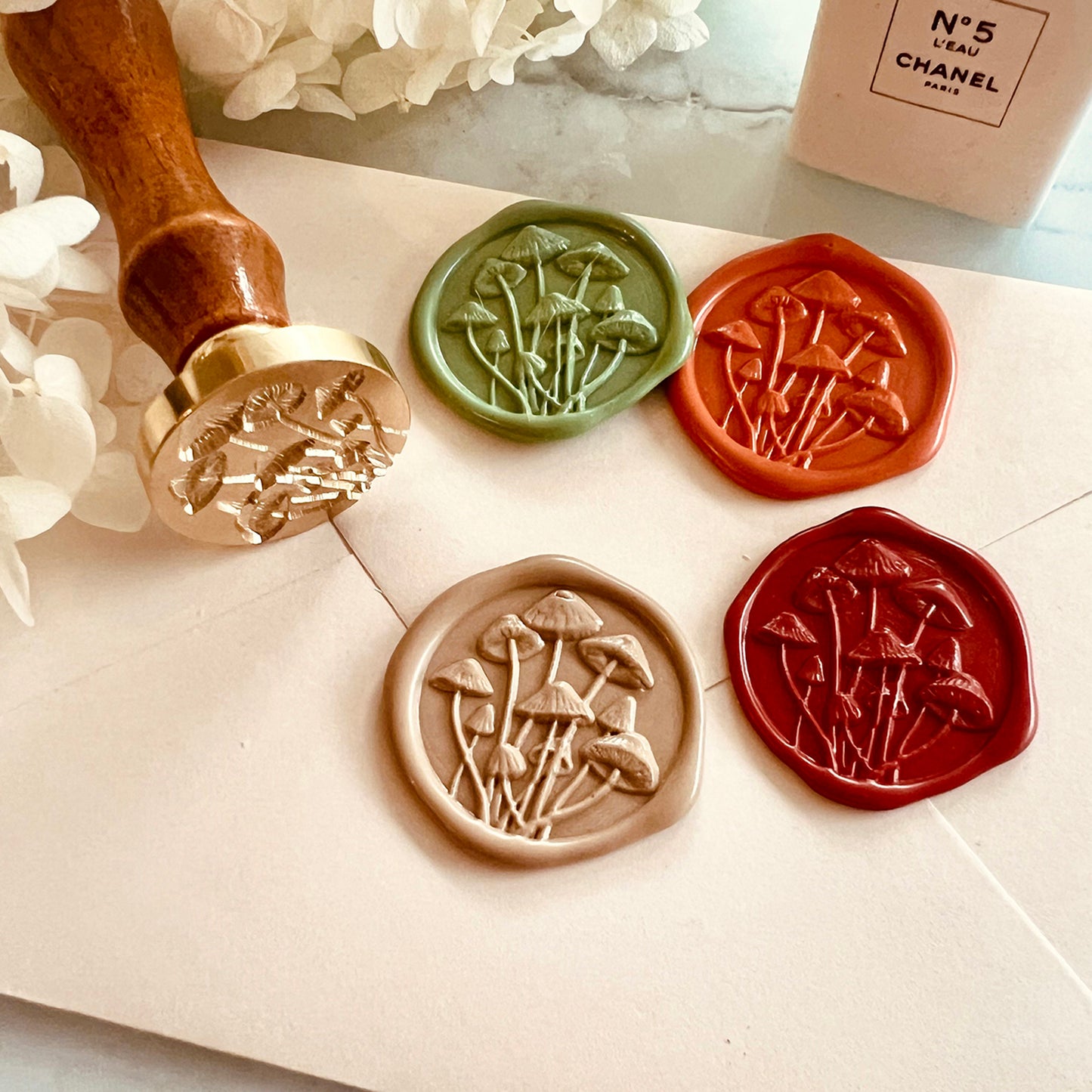 Mushroom Wax Seal Stamp – 30mm Brass Stamp