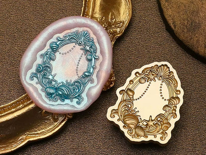 Ocean Seashell & Pearl Frame Brass Stamp size 26x33mm