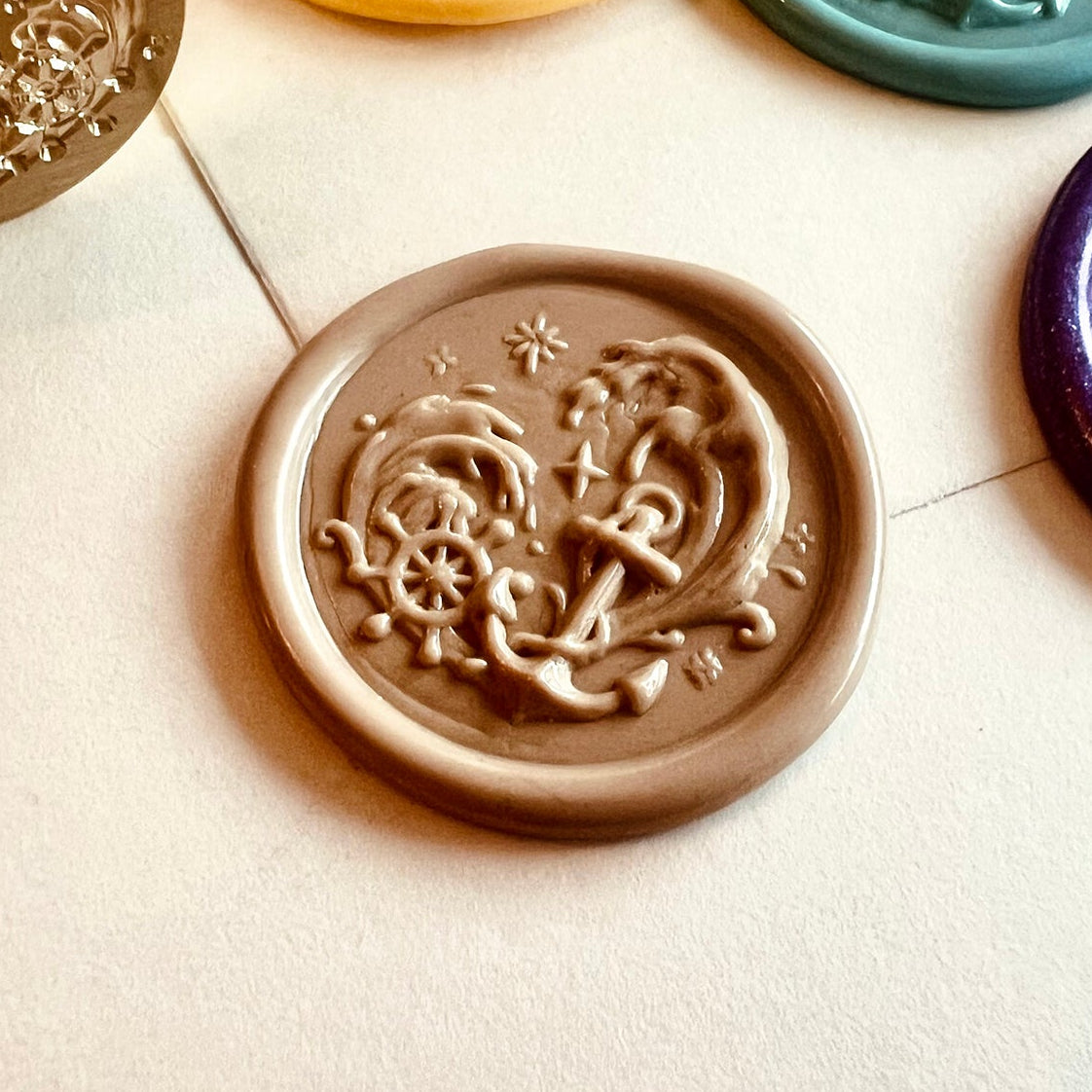 Anchor Wax Seal Stamp 25mm – Nautical Ship Wheel