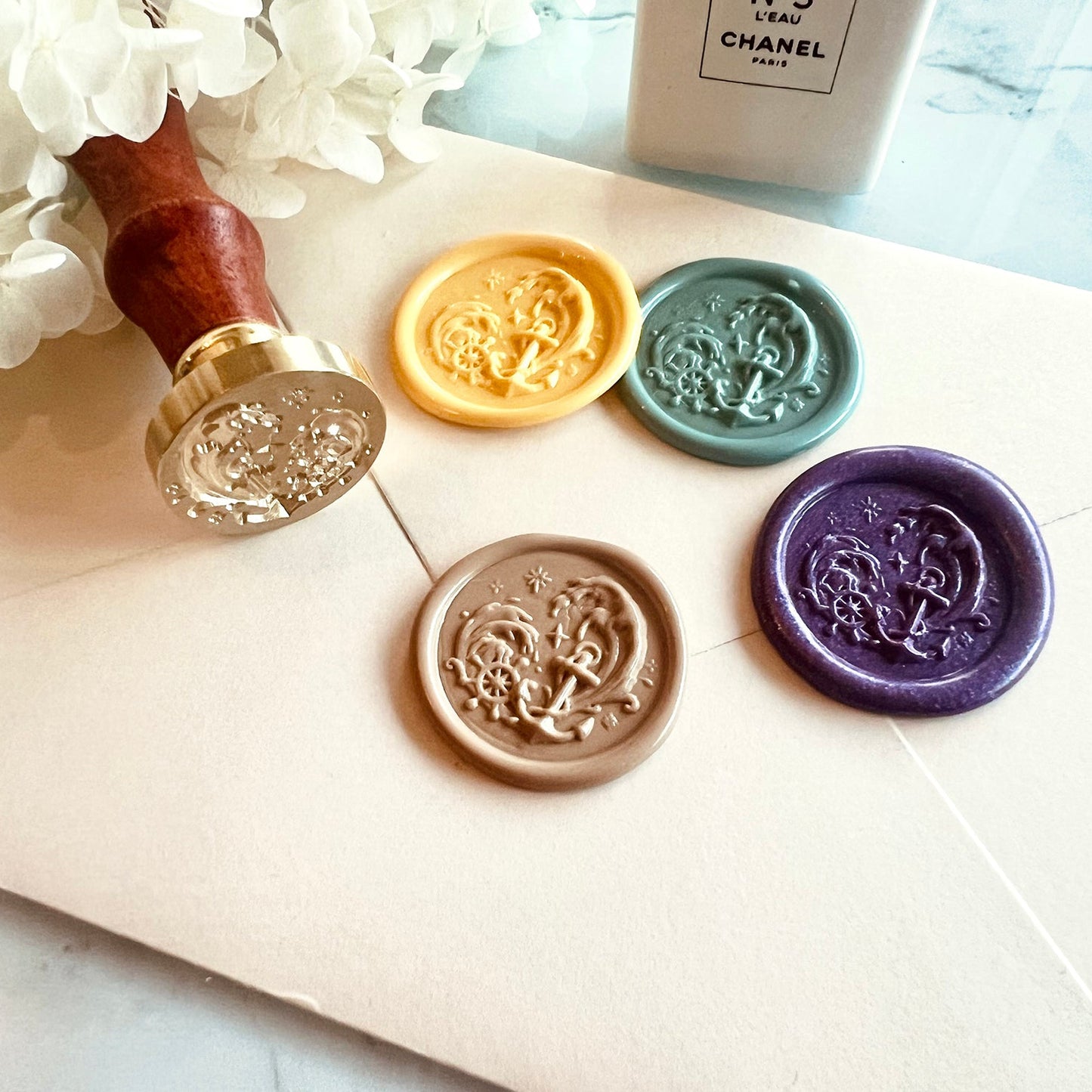 Anchor Wax Seal Stamp 25mm – Nautical Ship Wheel