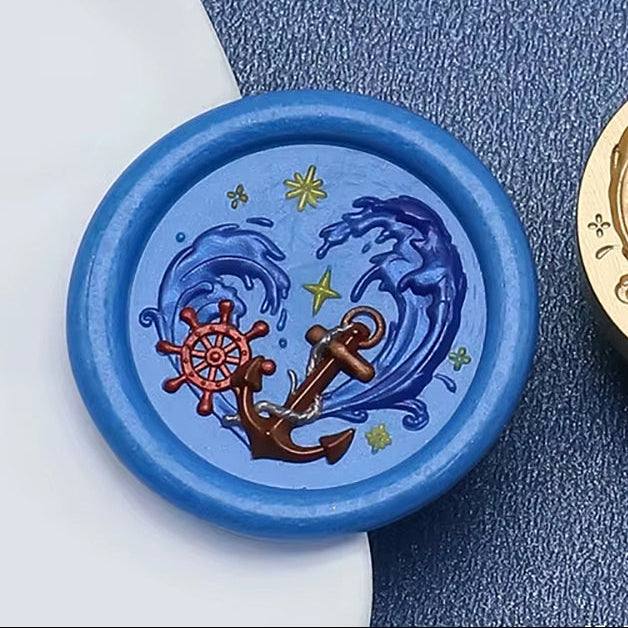 Anchor Wax Seal Stamp 25mm – Nautical Ship Wheel