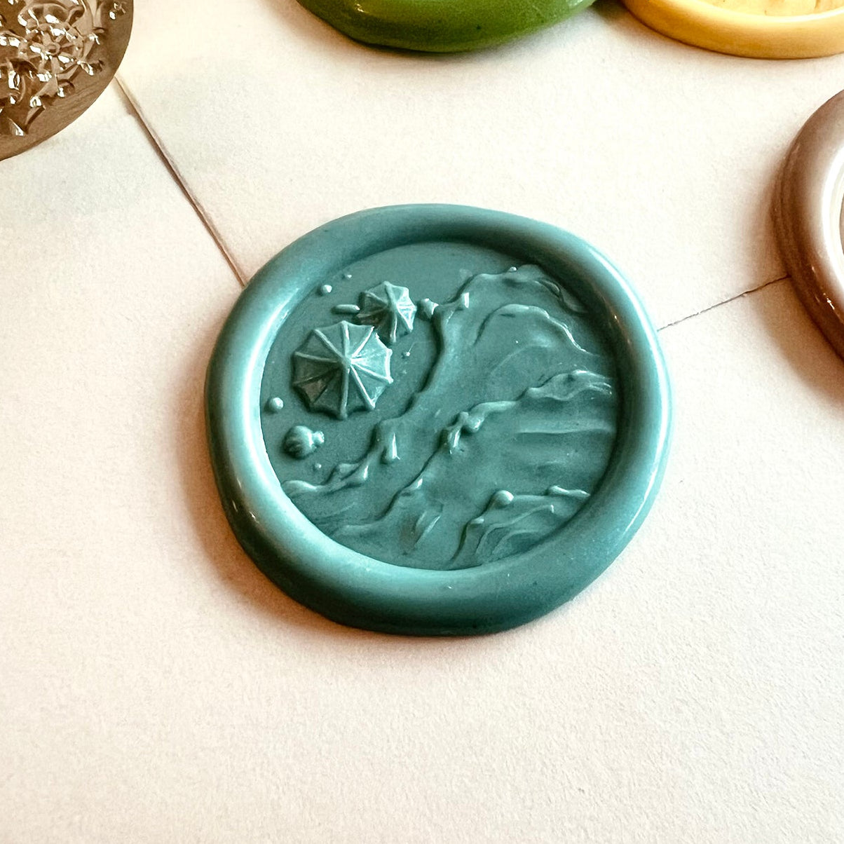 Beach Wax Seal Stamp 25mm – Coastal Shoreline
