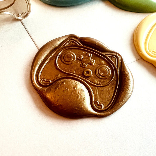 Cat Game Controller Wax Seal Stamp 31mm – Kawaii Gamer