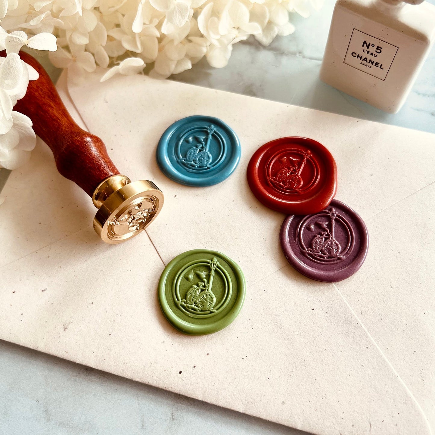 Vintage Bicycle Wax Seal Stamp size 25mm