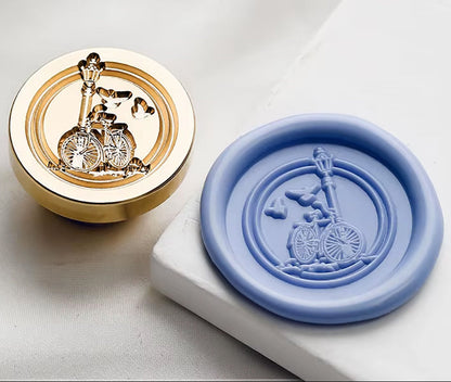 Vintage Bicycle Wax Seal Stamp size 25mm