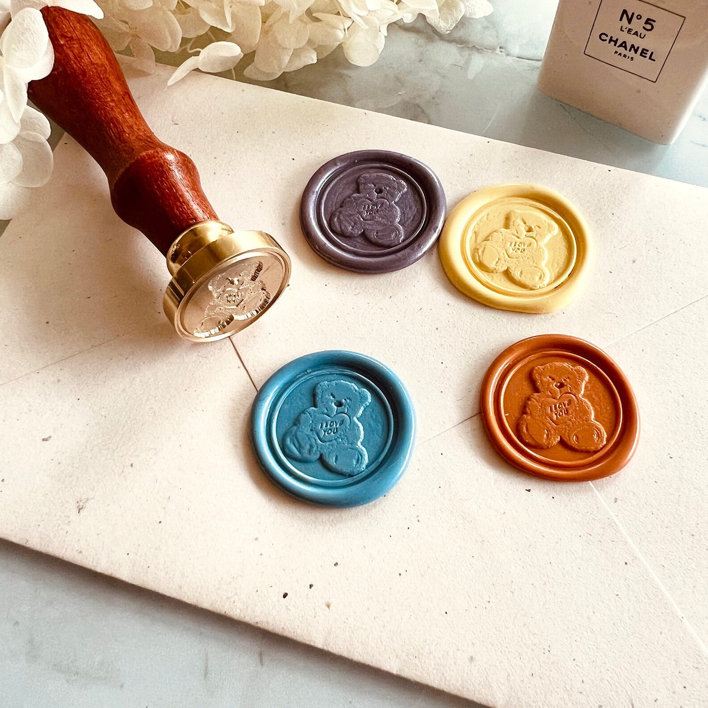 Teddy Bear Wax Seal Stamp size 25mm
