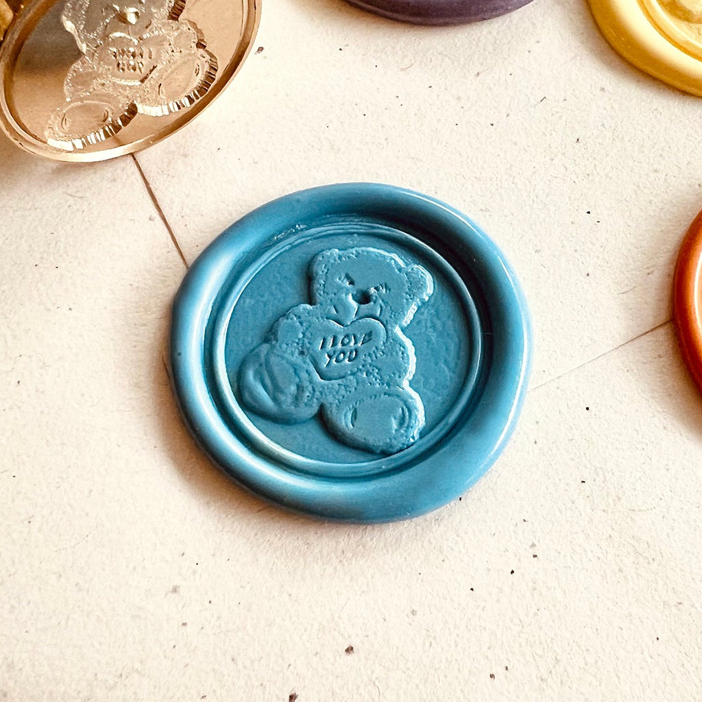 Teddy Bear Wax Seal Stamp size 25mm