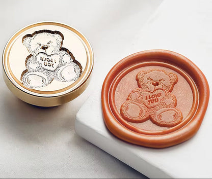 Teddy Bear Wax Seal Stamp size 25mm