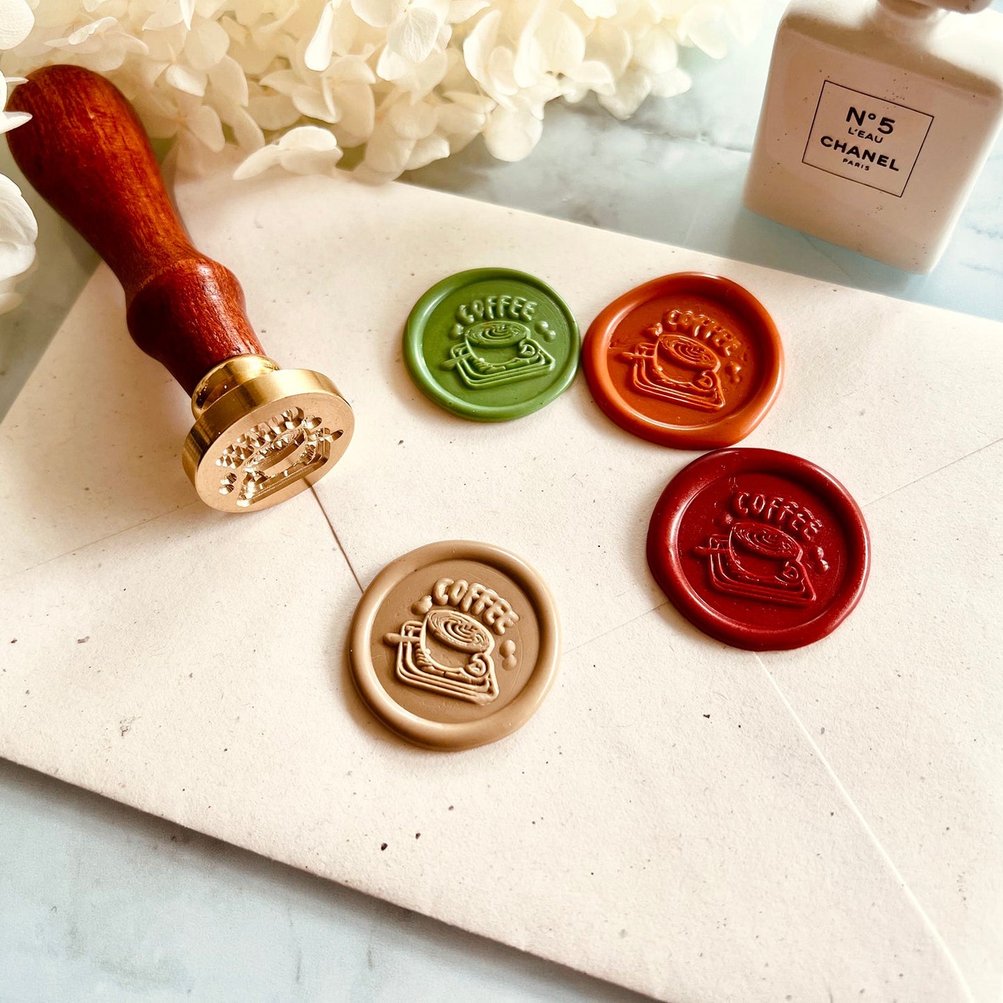 Coffee Cup Wax Seal Stamp size 25mm