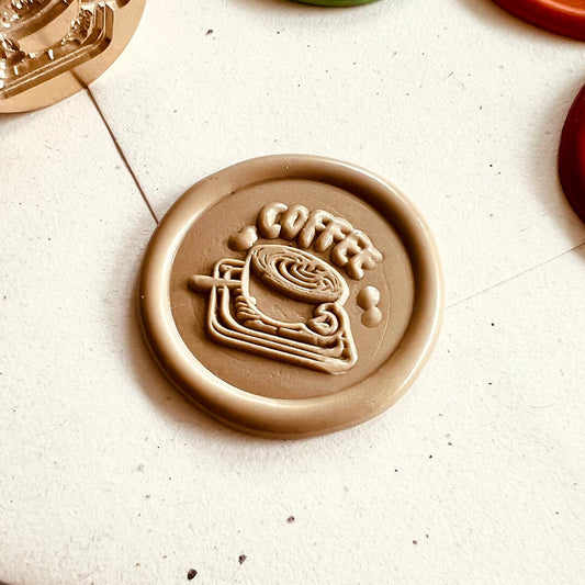 Coffee Cup Wax Seal Stamp size 25mm