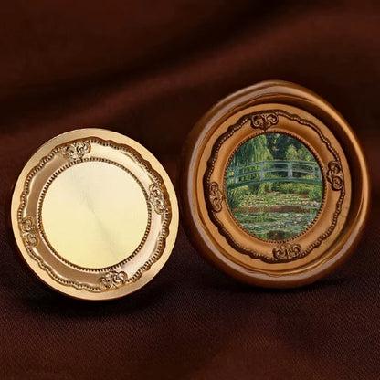 Vintage Round Frame Wax Seal Stamp 30mm – Ornate Baroque