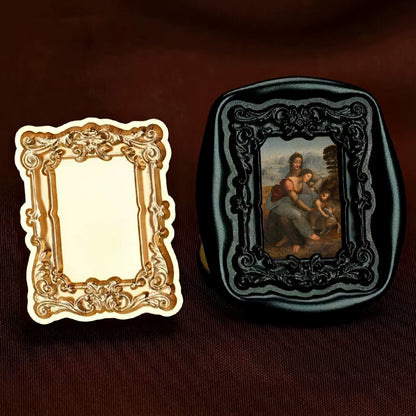 Ornate Vintage Frame Wax Seal Stamp 23x29mm – Baroque Portrait
