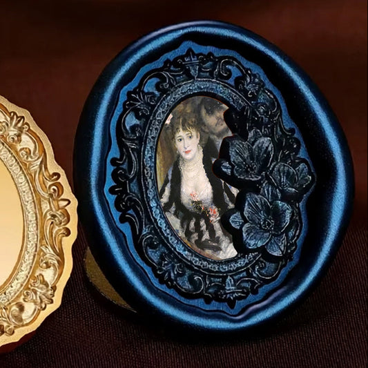 Oval Floral Frame Wax Seal Stamp 27.7x34.6mm