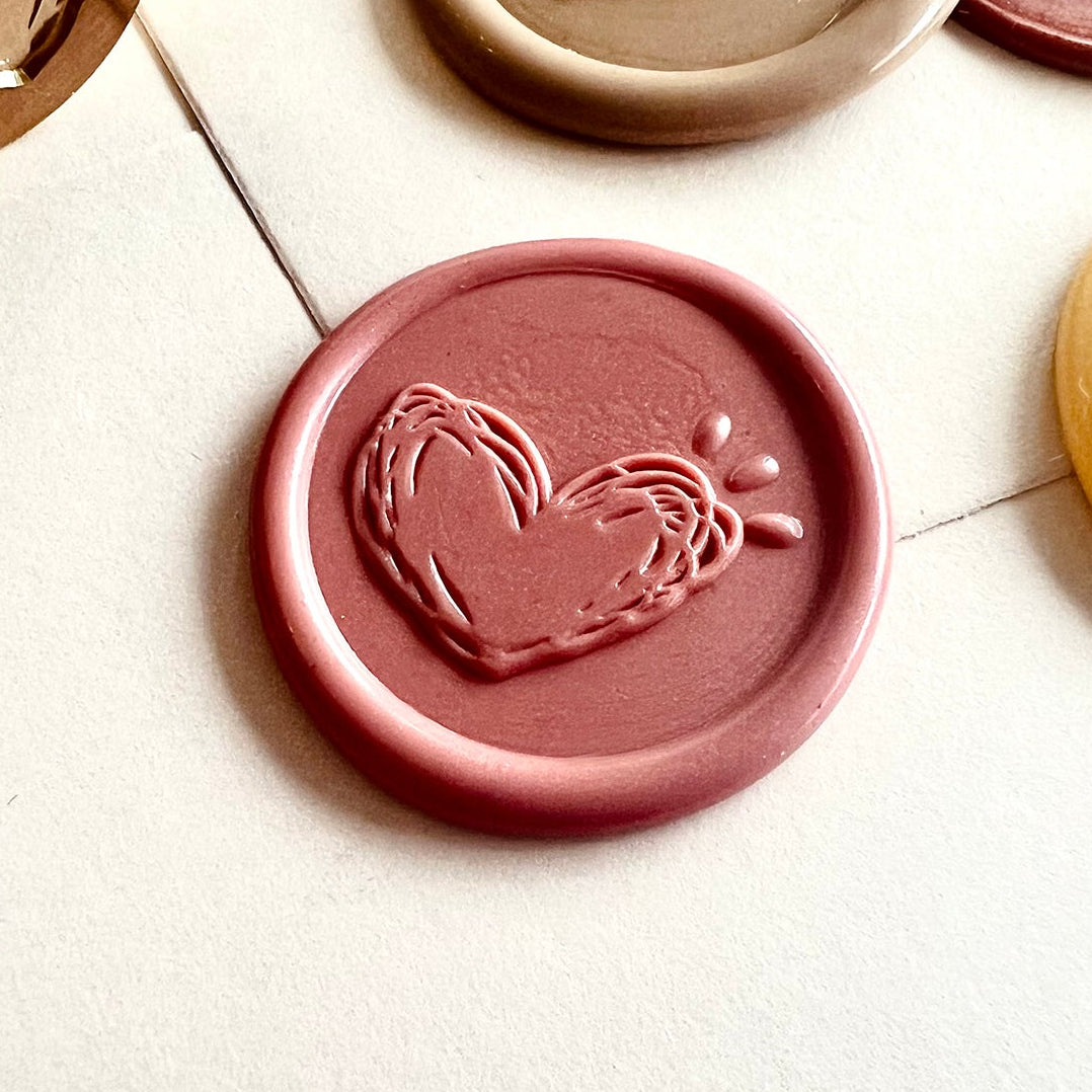 Heart Wax Seal Stamp 25mm – Romantic Love Wax Seal