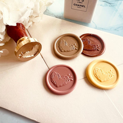 Heart Wax Seal Stamp 25mm – Romantic Love Wax Seal