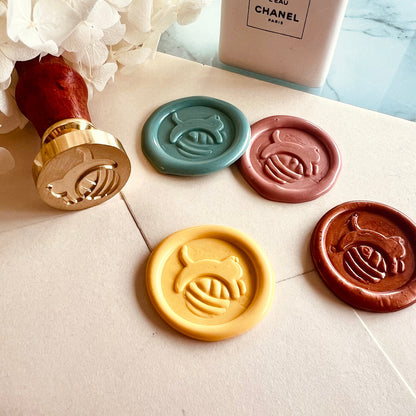 Cat Yarn Wax Seal Stamp 22mm – Kawaii Cat