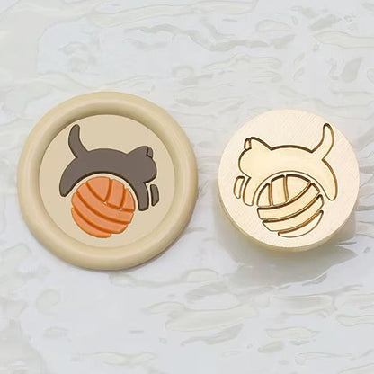 Cat Yarn Wax Seal Stamp 22mm – Kawaii Cat