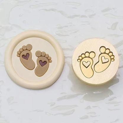 Baby Feet Wax Seal Stamp 22mm – Newborn Announcement Seal – Baby Shower