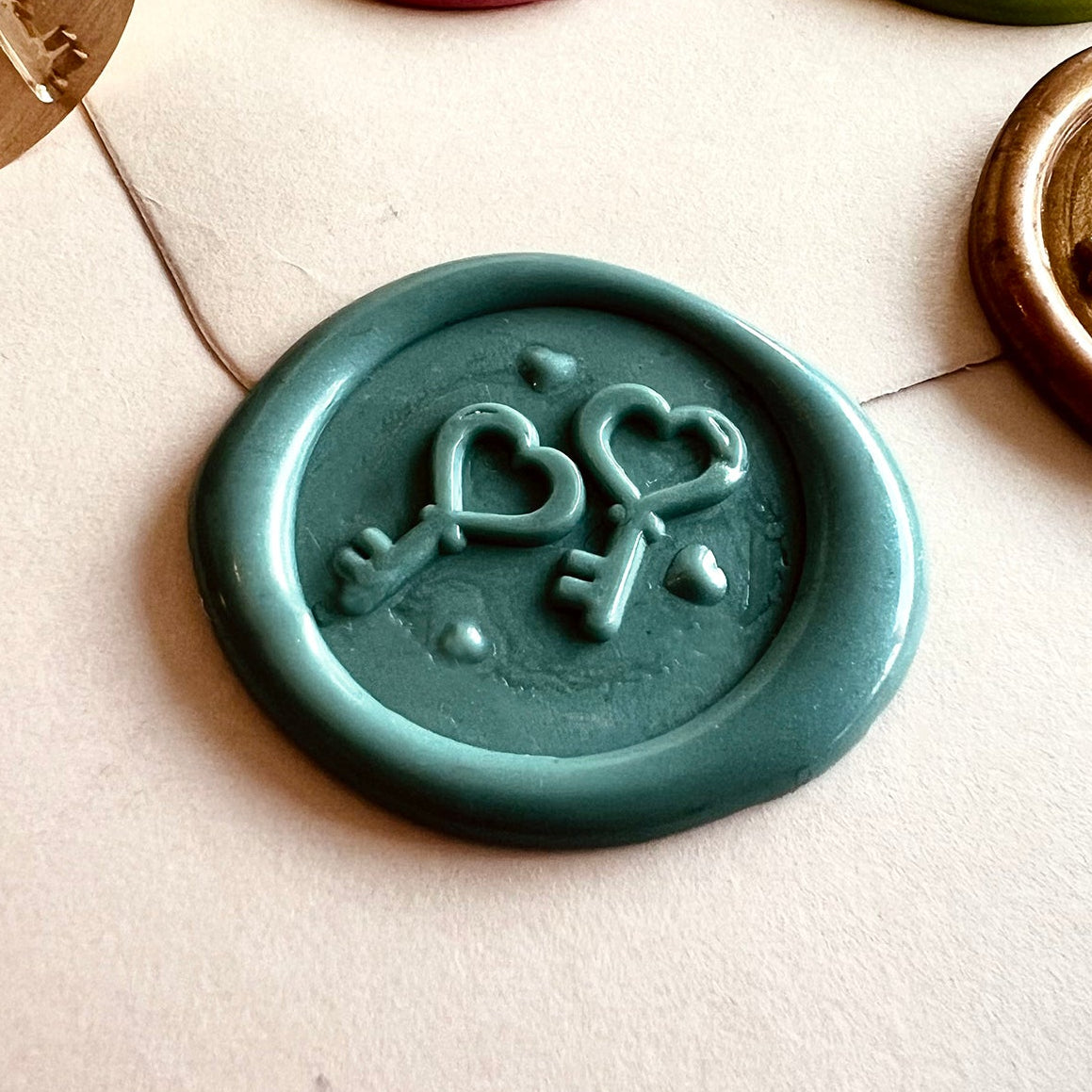 Heart Key Wax Seal Stamp 22mm – Wedding Invitation
