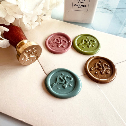 Heart Key Wax Seal Stamp 22mm – Wedding Invitation