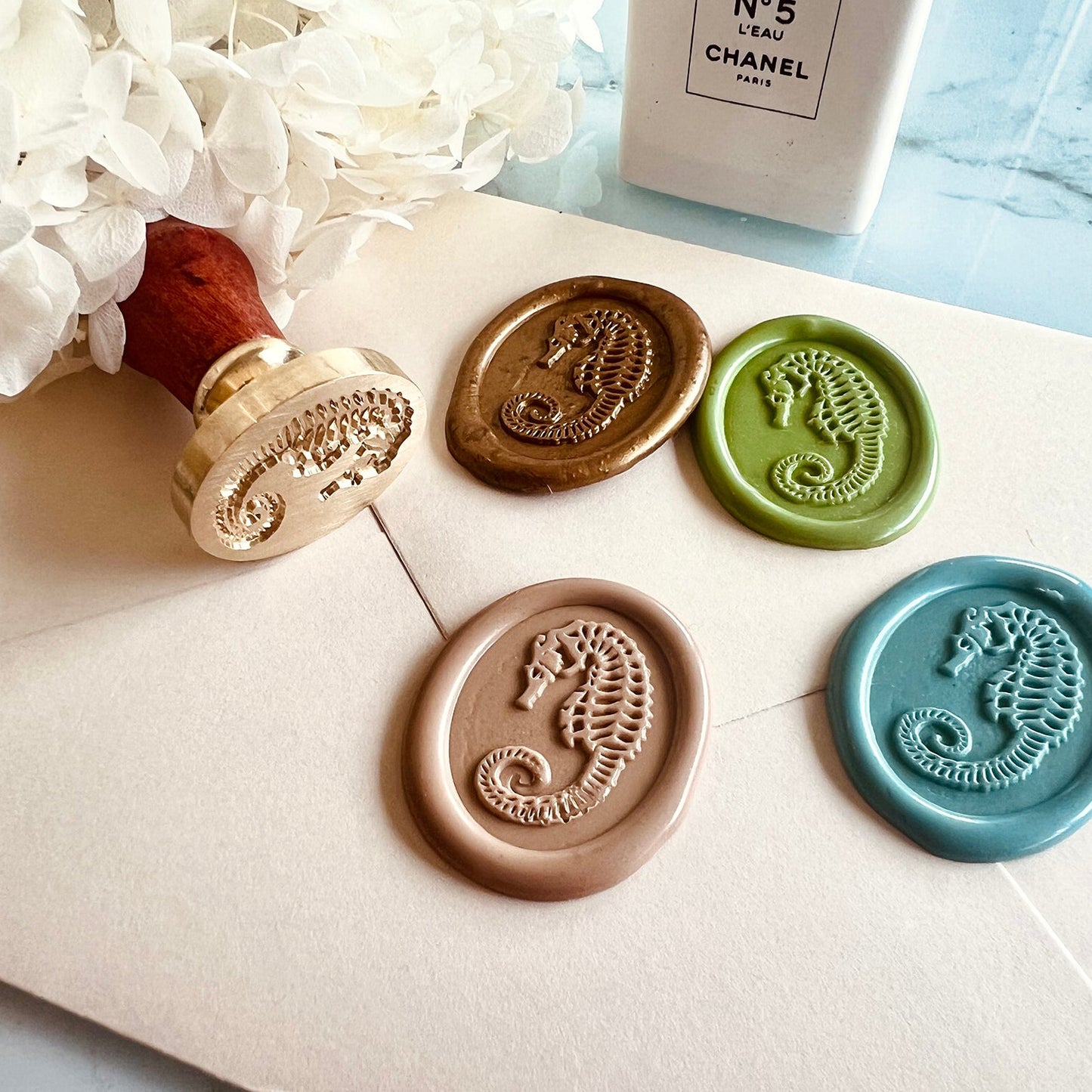 Seahorse Wax Seal Stamp 22x28mm – Fossil Series Oval Wax Seal