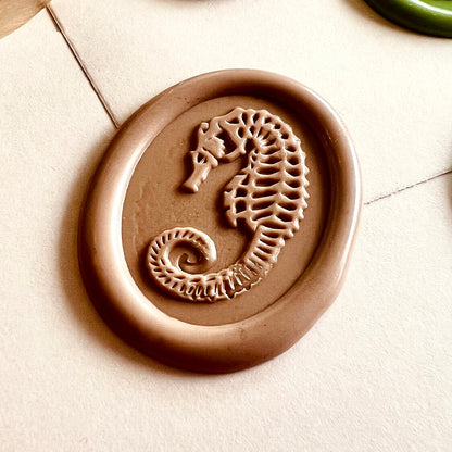 Seahorse Wax Seal Stamp 22x28mm – Fossil Series Oval Wax Seal