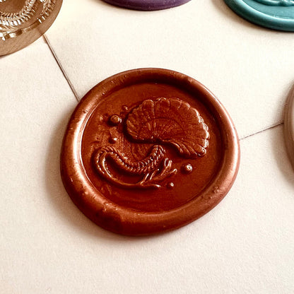 Shell Wax Seal Stamp 25mm – Fossil Series Round Wax Seal