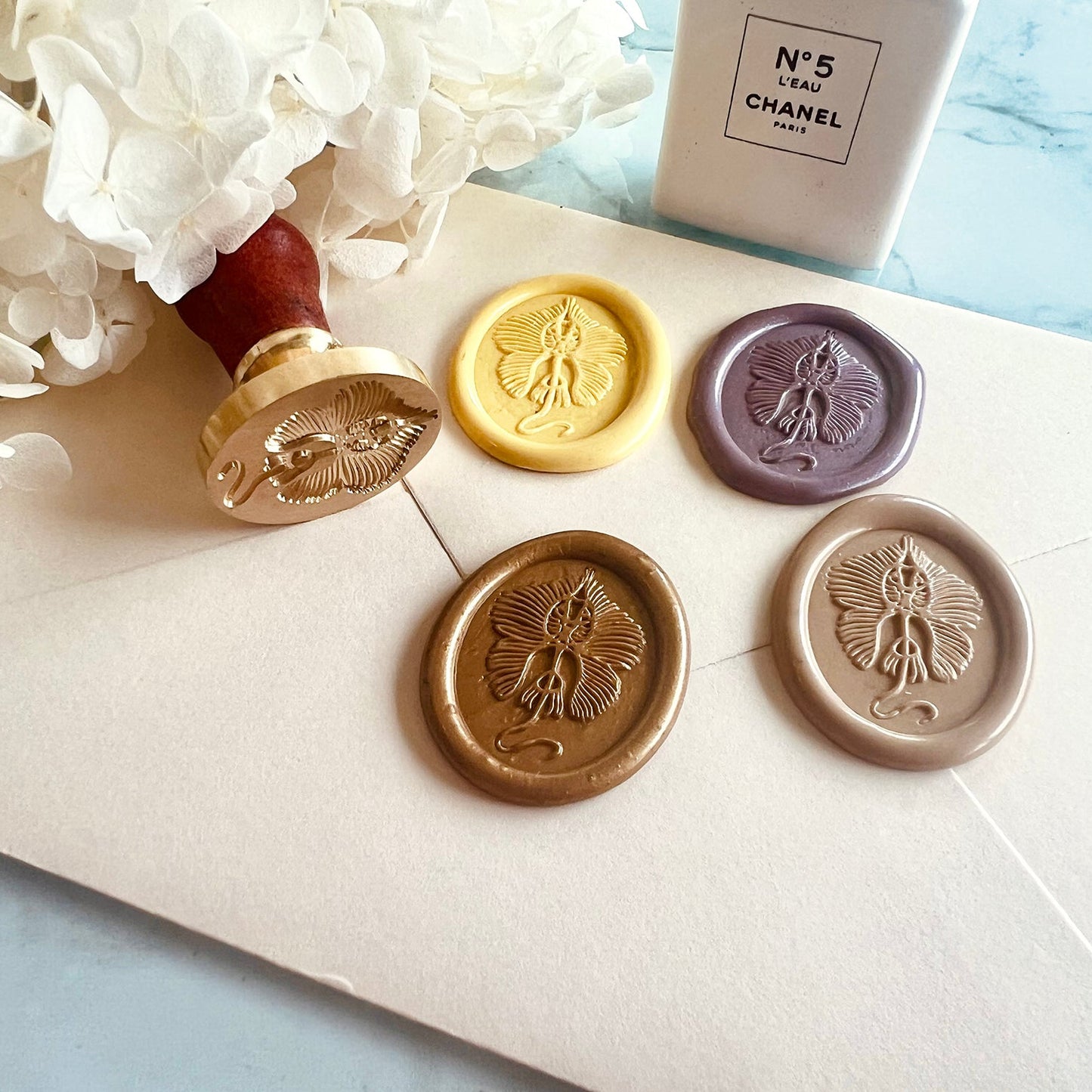 Fossil Fish Wax Seal Stamp 22x28mm – Oval Marine Fossil Wax Seal