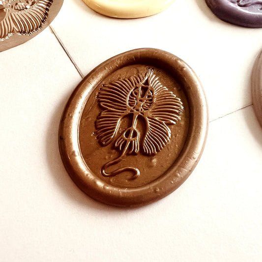 Fossil Fish Wax Seal Stamp 22x28mm – Oval Marine Fossil Wax Seal