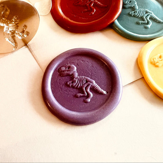 Dinosaur Skeleton Wax Seal Stamp size 25mm